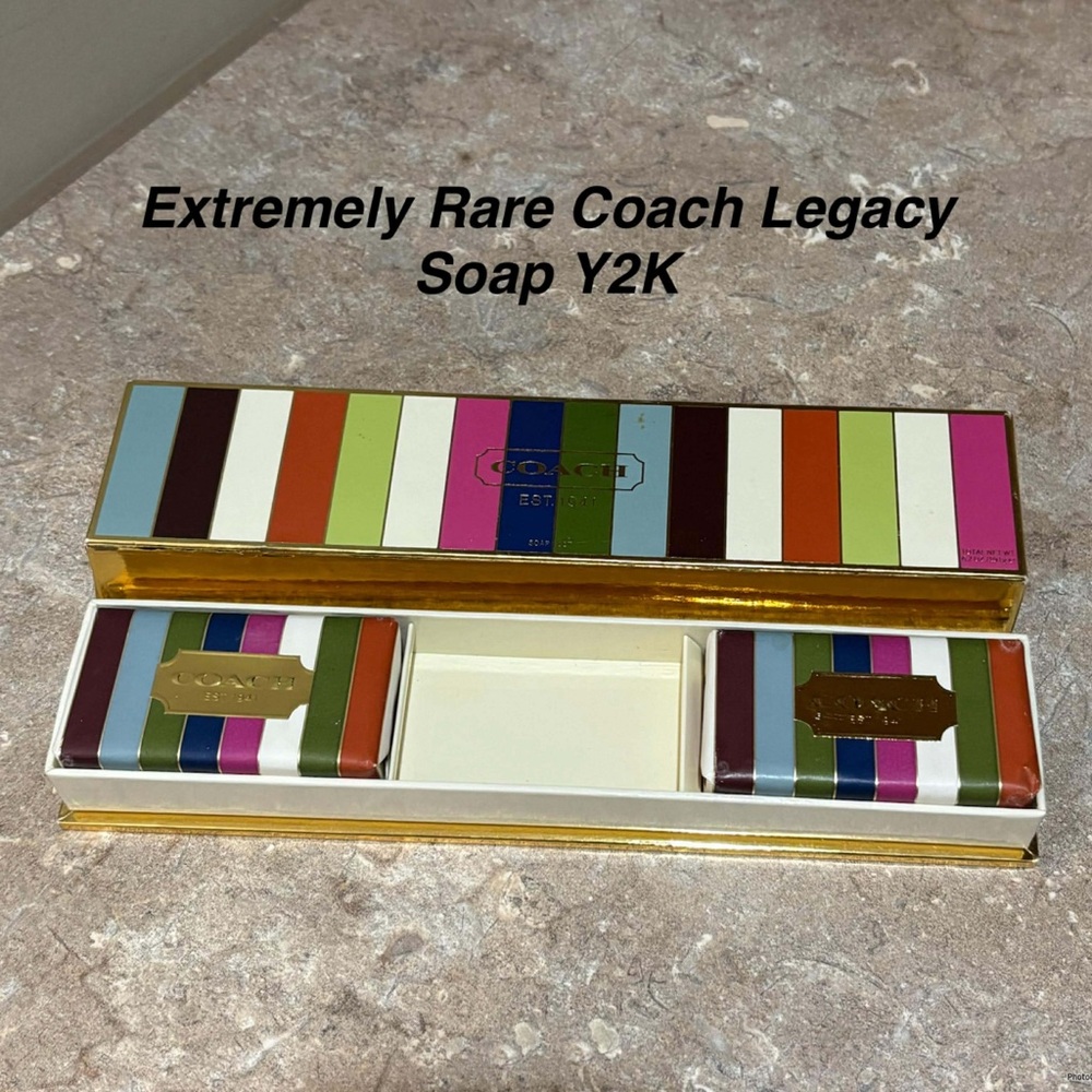 New Sealed 2 Collectible Coach Legacy Soap Set With Box.